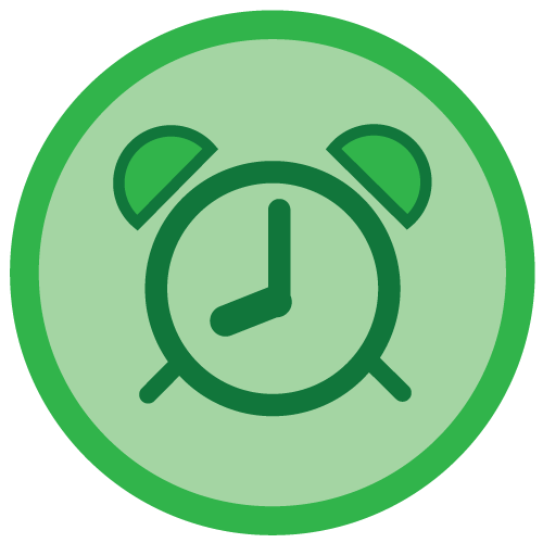 Green Clock icon set to 8:00